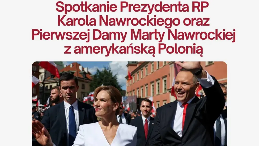 Spotkanie Prezydenta RP Karola Nawrockiego i Pierwszej Damy Marty Nawrockiej z amerykanska Polonia w NY head