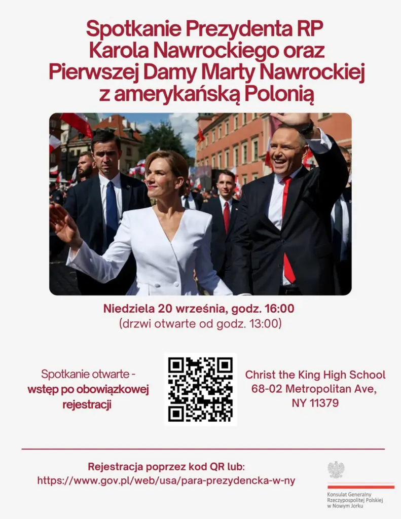 Spotkanie Prezydenta RP Karola Nawrockiego i Pierwszej Damy Marty Nawrockiej z amerykanska Polonia w NY poster