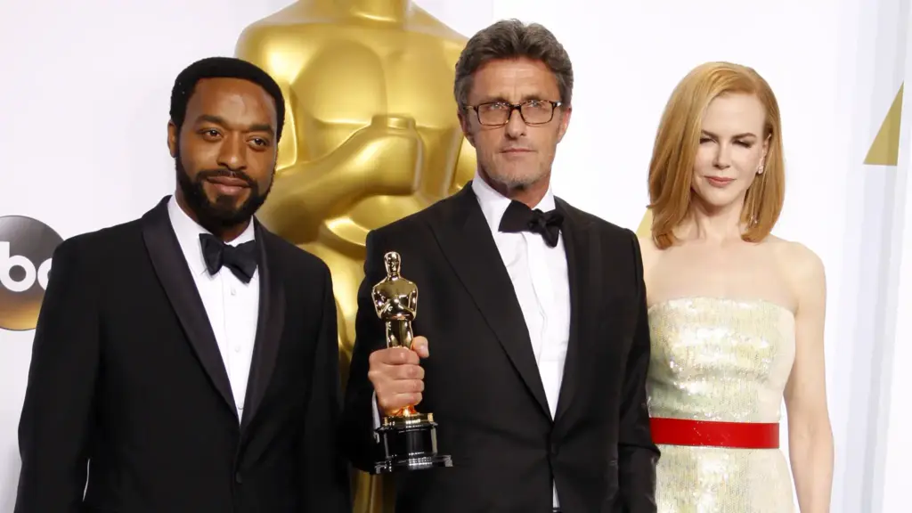 Paweł Pawlikowski z Oscarem za film „Ida” na gali Oscarów w 2015 roku