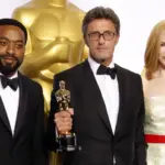 Paweł Pawlikowski z Oscarem za film „Ida” na gali Oscarów w 2015 roku