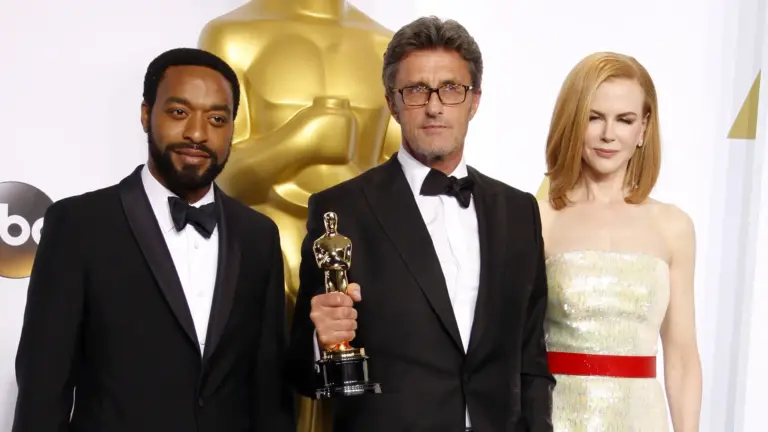 Paweł Pawlikowski z Oscarem za film „Ida” na gali Oscarów w 2015 roku