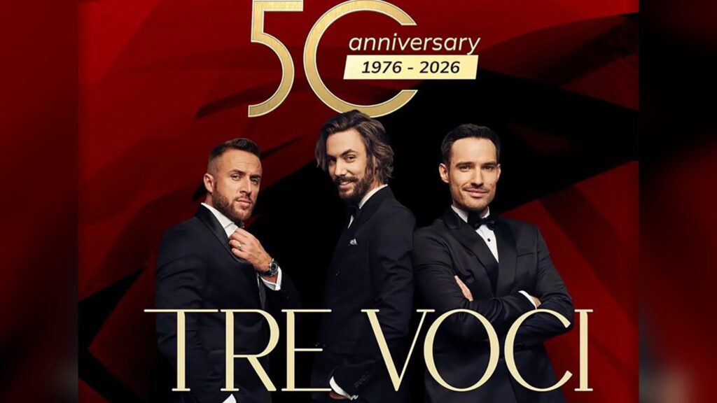 Trio Tre Voci na plakacie koncertów z okazji 50-lecia Polsko-Słowiańskiej Federalnej Unii Kredytowej